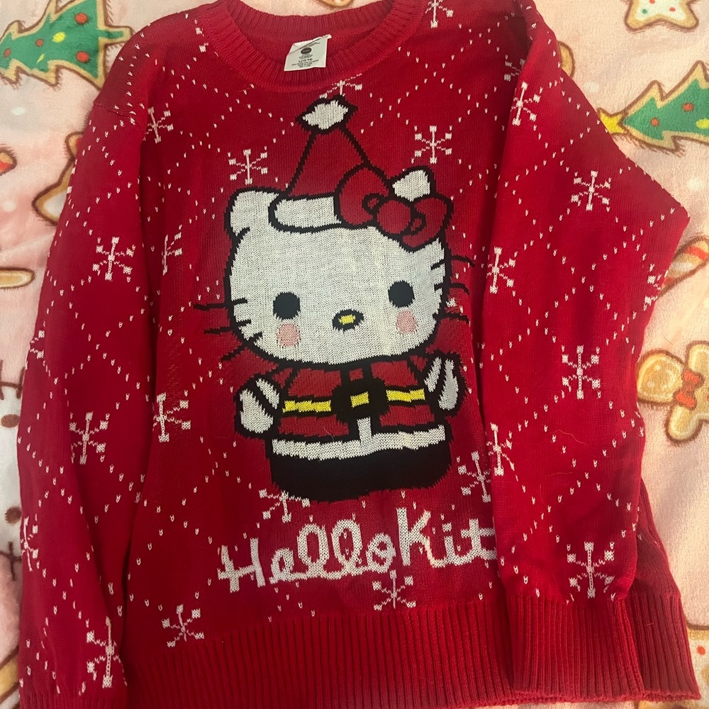 Hello kitty Christmas sweater large NWT